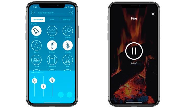 Relief app fargeutvalg og lydlandskap ny iPhone